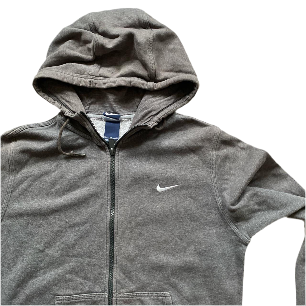 Nike White Swoosh Grey Hoodie (M)