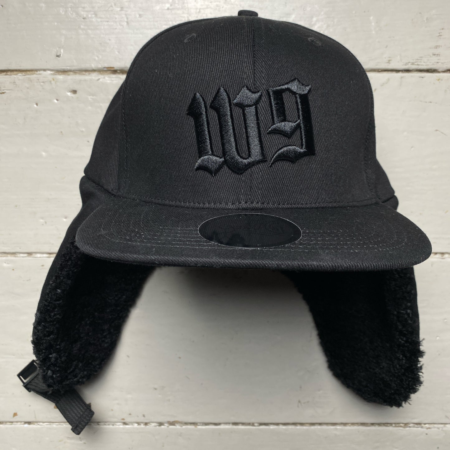 W9 Triple Black Dog Ear Trapper Hat