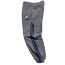 Adidas Grey White and Navy Stripes Shell Nylon Trackpant Bottoms (M)