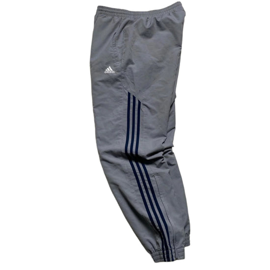 Adidas Grey White and Navy Stripes Shell Nylon Trackpant Bottoms (M)