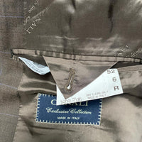 Canali Brown Pin Stripe Suit Wool Jacket Blazer (L)