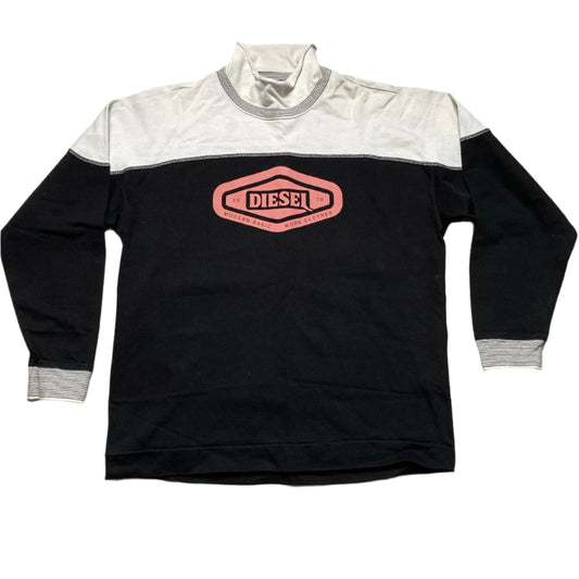 Diesel White Black and Pink Turtle Neck Jumper (S)