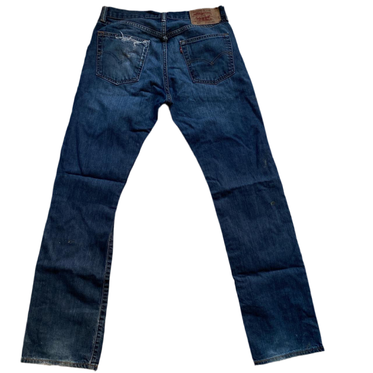 Levis 501 Distressed Navy Jeans (33W)
