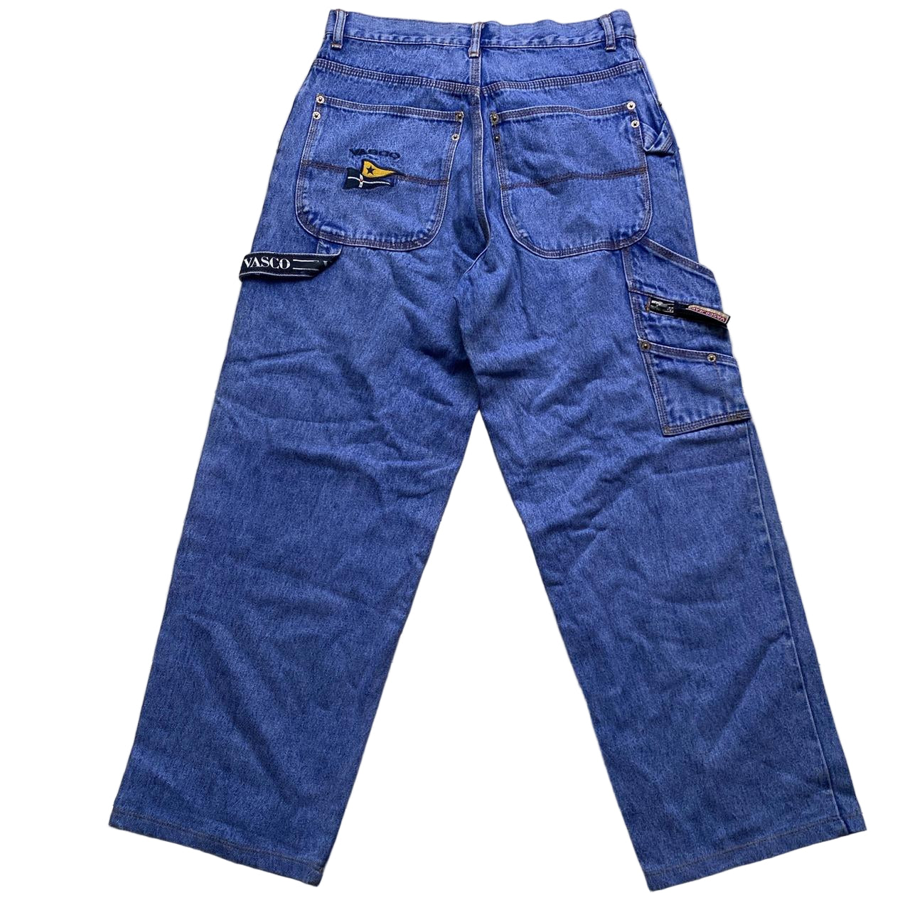 Vasco Vintage Baggy 90’s Cargo Carpenter Jeans Light Blue (32W)