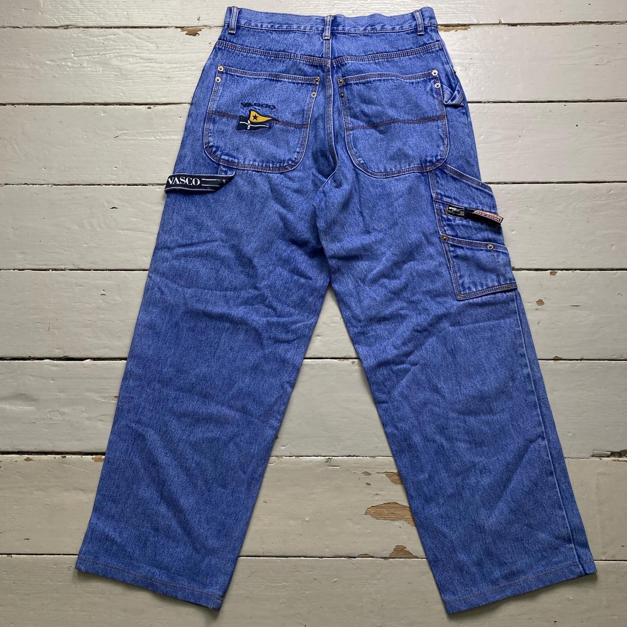 Vasco Vintage Baggy 90’s Cargo Carpenter Jeans Light Blue