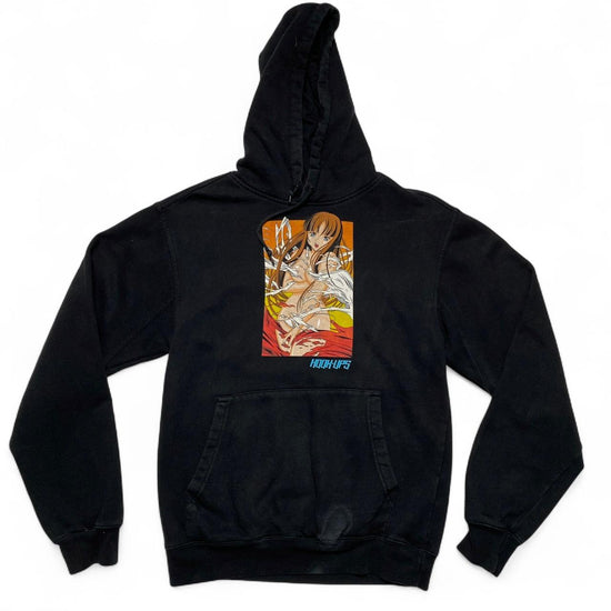 Hook Ups Anime Girl Hoodie Black (S)