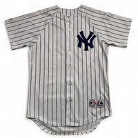 Majestic Athletic New York Yankees Vintage y2k White and Navy Pinstripe Jeter 2 Jersey (S)