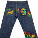 Bob Marley Rasta Vintage y2k Navy Jeans (36W)