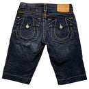 True Religion Corduroy Black and Gold Stitch Jorts Jean Shorts (34W)