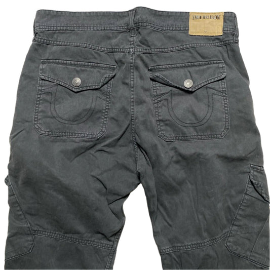 True Religion Grey Cargo Trousers (34W)