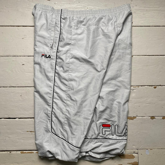 Fila Shell Trackpant Baggy Shorts Silver Black and Red