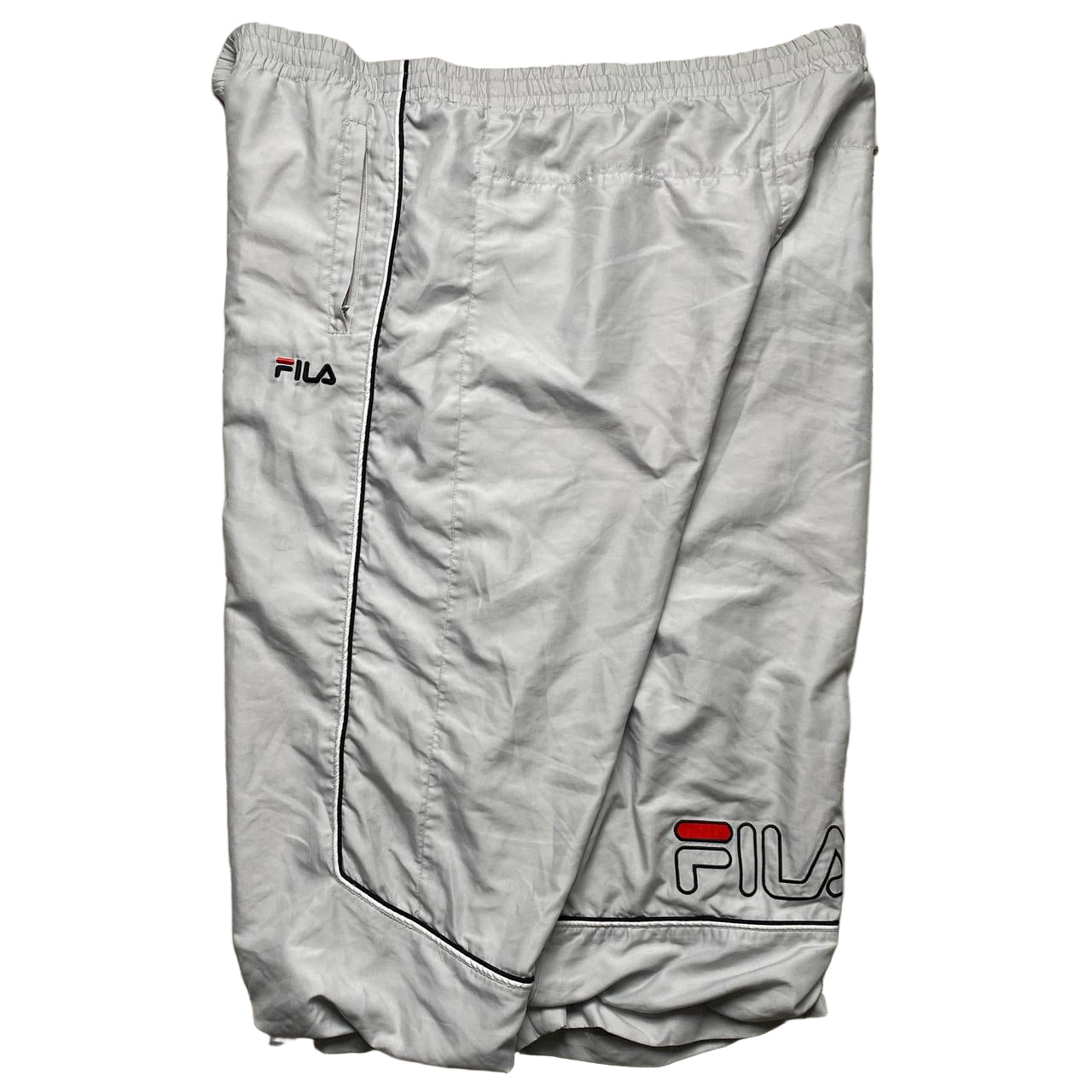Fila Shell Trackpant Baggy Shorts Silver Black and Red (2XL)