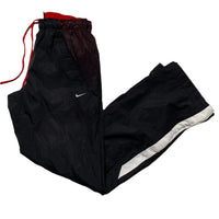 Nike Athletic Vintage y2k Black and Red Shell Trackpant Baggy Bottoms (S)