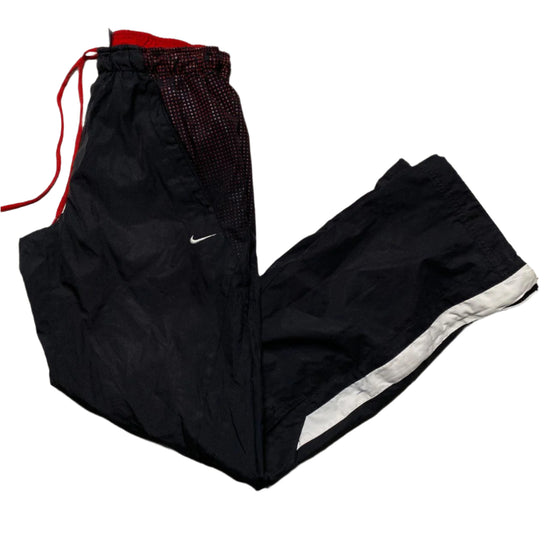 Nike Athletic Vintage y2k Black and Red Shell Trackpant Baggy Bottoms (S)