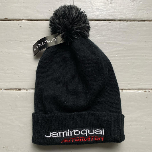 Jamiroquai Black Bobble Beanie Hat