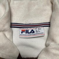 Fila Brown and White Velour Zip Tracksuit Jacket (S)