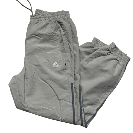 Adidas Silver and Grey Vintage Trackpant Shell Baggy Bottoms (L)