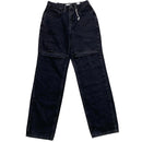 Good American Black Baggy Womens Thigh Split Jeans (28W)