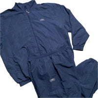 Umbro Navy and Grey Full Shell Nylon Tracksuit (2XL)