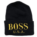 BOSS USA Black and Gold Beanie Hat