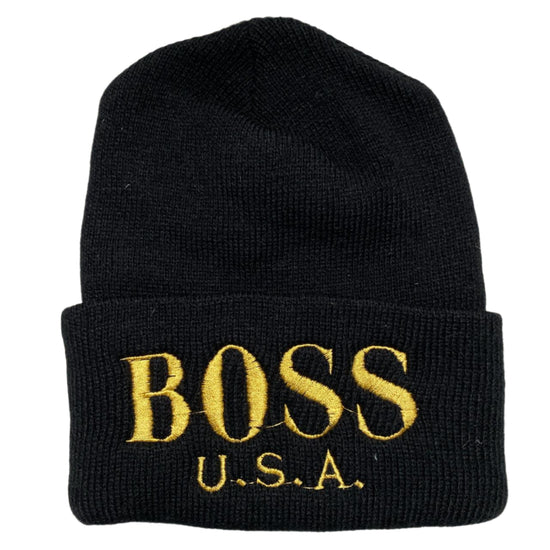 BOSS USA Black and Gold Beanie Hat