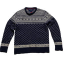 Tommy Hilfiger Navy and White Thick Knit Jumper (L)