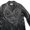Worthington Black Leather Trench Coat Jacket (2XL)