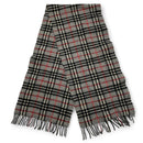 Burberry Nova Check Grey Black and Red Cashmere Wool Scarf