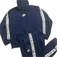 Nike Navy and White Multi Swoosh Full Tracksuit (L)