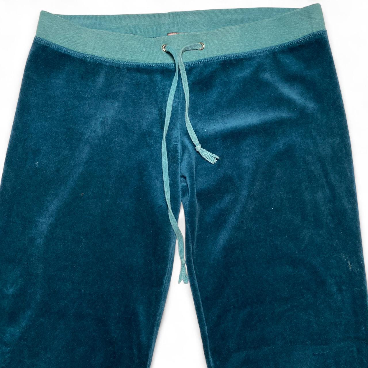 Juicy Couture Green Baggy Y2K Velour Womens Velvet Bottoms (XL)