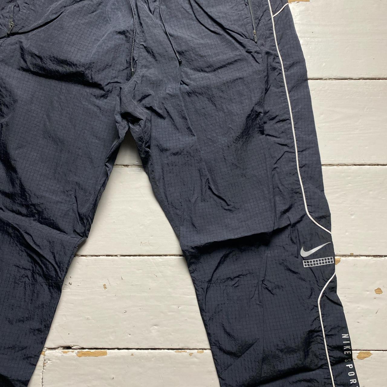 Nike Black and Silver Shell Trackpant Bottoms