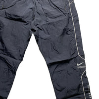 Nike Black and Silver Shell Trackpant Bottoms (XL)