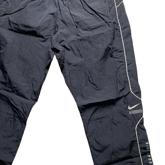 Nike Black and Silver Shell Trackpant Bottoms (XL)