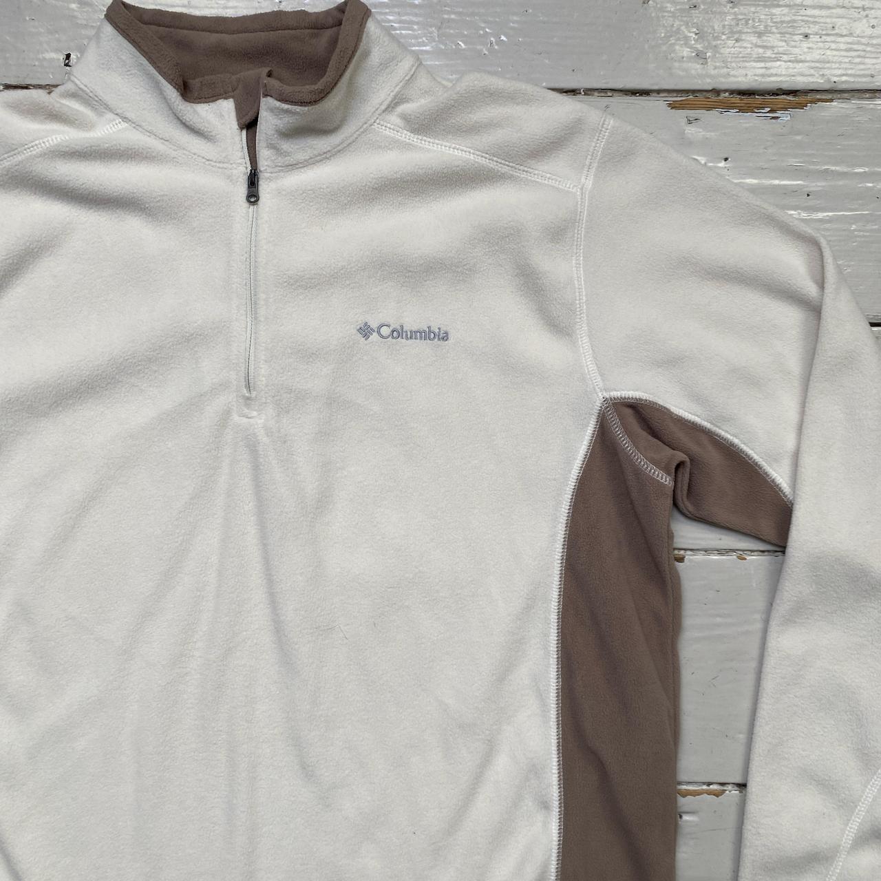 Columbia Thermal Cream White and Brown Quarter Zip Jumper