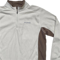 Columbia Thermal Cream White and Brown Quarter Zip Jumper (L)