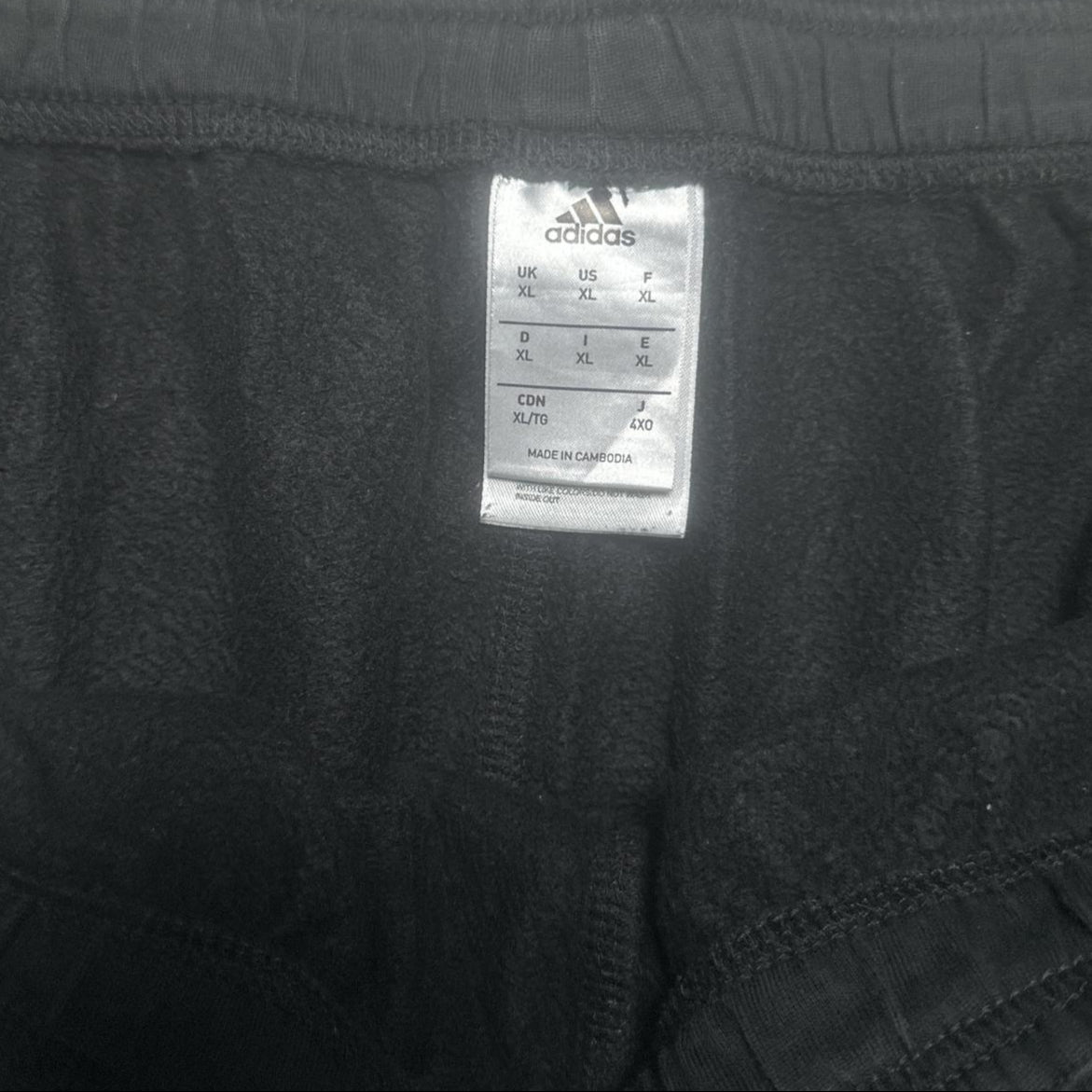 Adidas Black and White Baggy Joggers (XL)