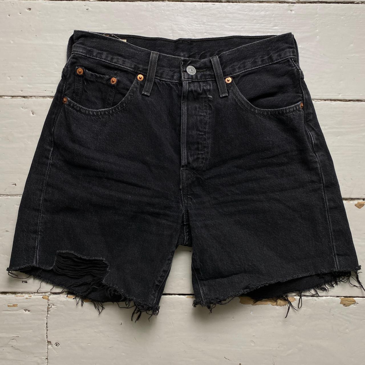 Levis 501 Womens Cut Down Shorts Black Charcoal