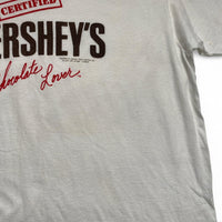 Hersheys Vintage Certified Chocolate Lover White Brown and Red Womens T Shirt (L)