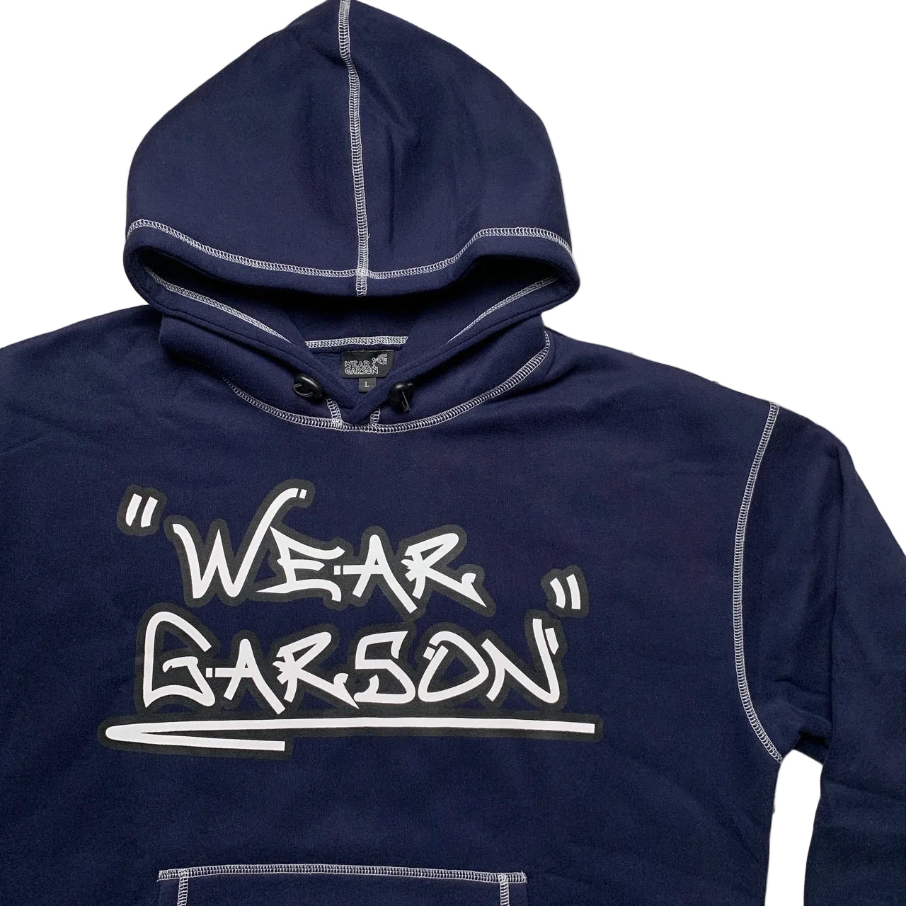 Navy The Trio Contrast Stitch Hoodie (S,M,L,XL)