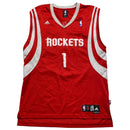 Houston Rockets Adidas McGrady Number 1 Red and White Basketball Jersey Vest (L)