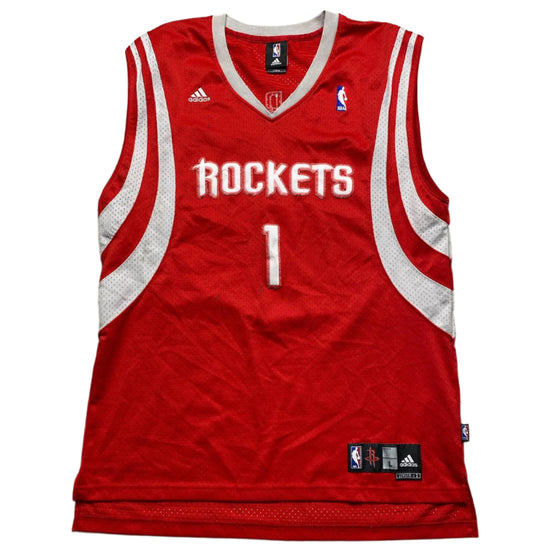 Houston Rockets Adidas McGrady Number 1 Red and White Basketball Jersey Vest (L)