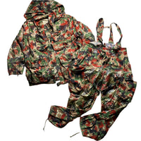 Camo Bretel CH Vintage Military Red Green and Brown Camouflage Jacket and Dungarees (L)