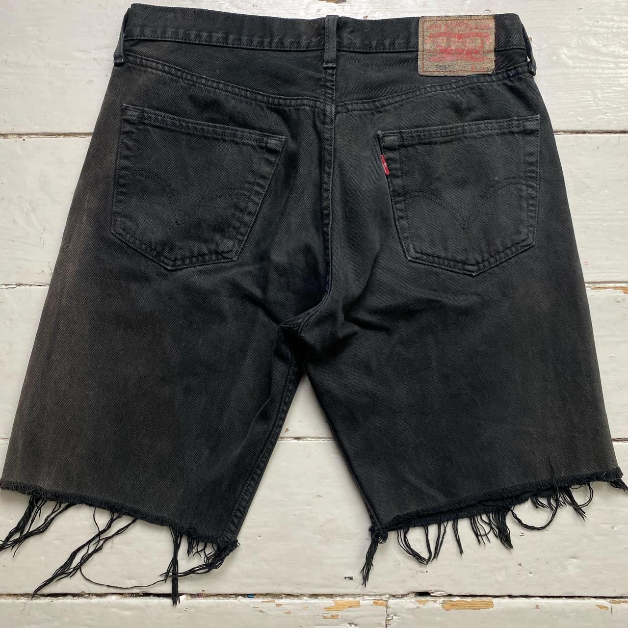 Levis 501 Black Grey Charcoal Faded Jorts Jean Cut Down Shorts