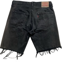 Levis 501 Black Grey Charcoal Faded Jorts Jean Cut Down Shorts (33W)