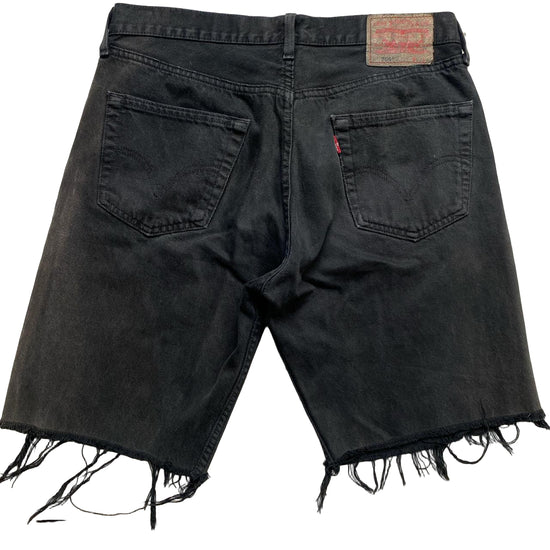 Levis 501 Black Grey Charcoal Faded Jorts Jean Cut Down Shorts (33W)
