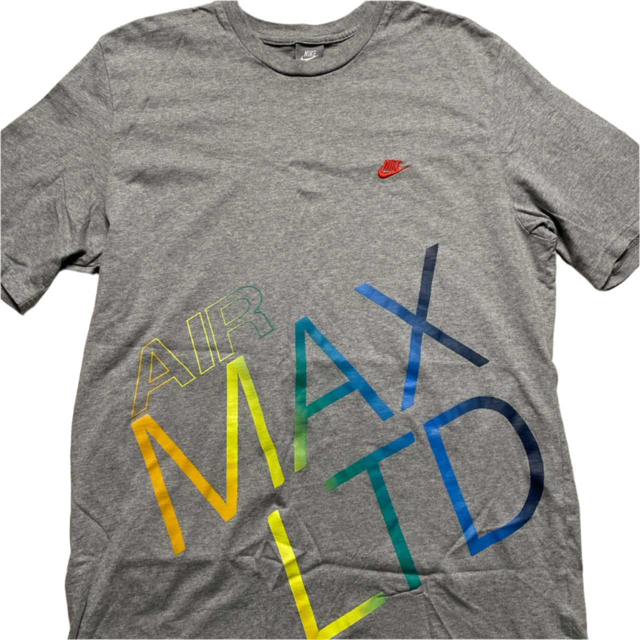 Nike Air Max LTD Grey and Rainbow Vintage y2k T Shirt (XL)
