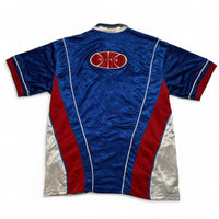 Nike Vintage 90’s Basketball Blue Red and White Button Up Polo Jersey (M)