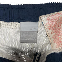 Nike Vintage y2k Navy White and Green Shell Trackpant Bottoms (XL)