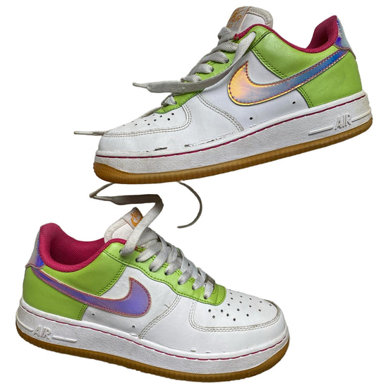 Nike Air Force 1 Vintage White Green and Pink (UK 5)