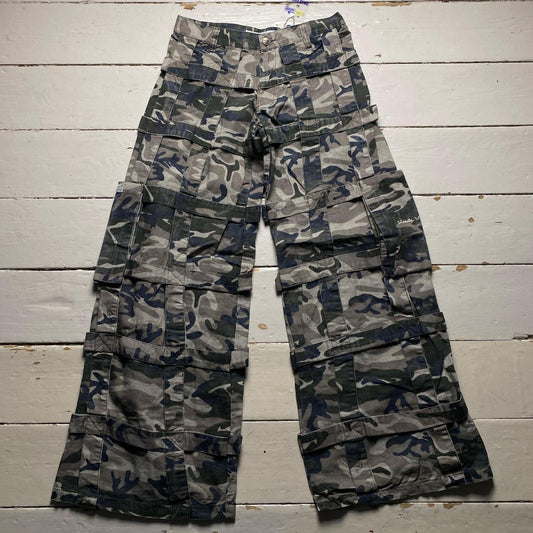 Criminal Damage Baggy Bondage Green Camo Cargo